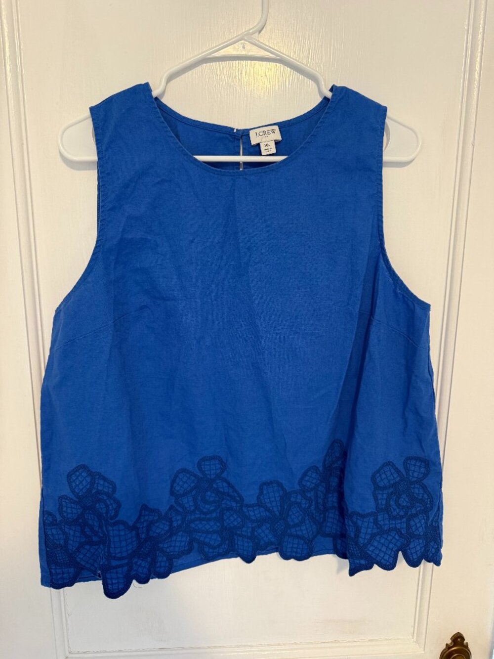 Blue Floral Detail Top- J Crew